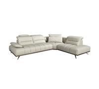 Angel Cerda Right Chaise Longue Sofa In Light Grey Leather