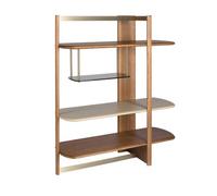 Angel Cerda Right Rectangular Shelving Unit In Light Walnut And Greige-Coloured Wood