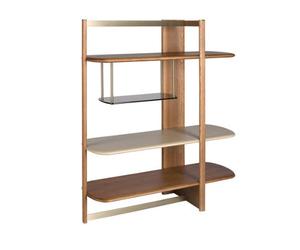 Angel Cerda Right Rectangular Shelving Unit In Light Walnut And Greige-Coloured Wood