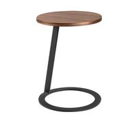 Angel Cerda Round Corner Side Table Walnut Veneer Top & Black in Brown Angel Cerda Brown