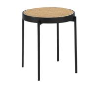 Angel Cerdá Round Corner Table Rattan, Black Wood and Black Steel 2109