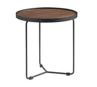 Angel Cerdá Round Corner Table Walnut and Black Steel 2028