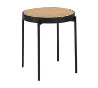Angel Cerda Round Rattan Side Table Black MDF Top Angel Cerda Black