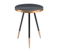 Angel Cerda Round Side Table Black Porcelain Marble Top, Black Angel Cerda Black