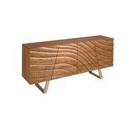 Angel Cerda Sideboard In Light Walnut And Polished Gold-Coloured Steel