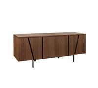 Angel Cerda Elegant Walnut Sideboard With Black Steel Legs