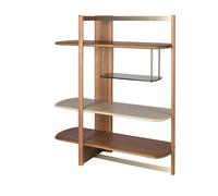 Angel Cerda Left Rectangular Shelving Unit In Light Walnut And Greige-Coloured Wood