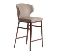 Angel Cerda Modern Dark Mink Leatherette Stool With Steel Legs