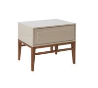 Angel Cerda Stylish Beige And Walnut Wood Bedside Table