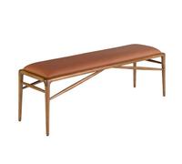 Angel Cerda Brown Leatherette Stool with Walnut-Coloured Legs Angel Cerda Brown