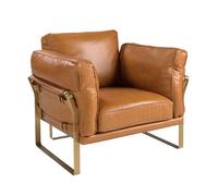 Angel Cerda Stylish Camel Leather Armchair For Modern Interiors