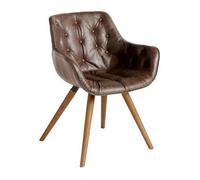 Angel Cerda Chocolate Leatherette Dining Chair with Walnut Legs in Brown Angel Cerda Brown