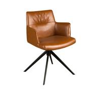 Angel Cerda Cognac Brown Leatherette Swivel Dining Chair Angel Cerda Brown