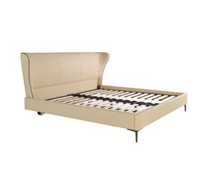 Angel Cerda Stylish Cream Leatherette Bed With Modern Design