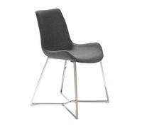 Angel Cerda Dark Grey Upholstered Dining Chair, Model Angel Cerda Dark Grey