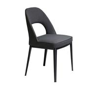 Angel Cerda Dark Grey Fabric Dining Chair with Black Steel Legs Angel Cerda Dark Grey