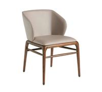 Angel Cerda Dark Mink Leatherette Dining Chair Walnut-Coloured in Beige Angel Cerda Beige