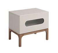 Angel Cerda Grey MDF Bedside Table with Walnut Legs & LED Angel Cerda Grey