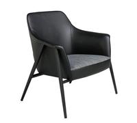 Angel Cerda Grey Fabric & Black Leatherette Swivel Armchair Angel Cerda Black