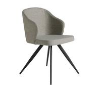 Angel Cerda Stylish Grey Fabric Dining Chair With Armrests - Model 4057