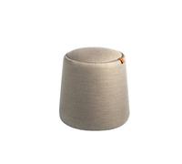 Angel Cerda Stylish Grey Fabric Pouffe With Oak Details
