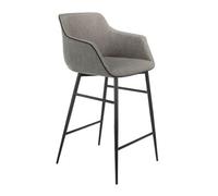 Angel Cerda Grey Fabric Kitchen Stool with Armrests & Black Angel Cerda Grey