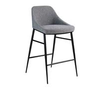 Angel Cerda Stylish Grey Fabric Stool With Steel Legs