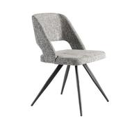 Angel Cerda Stylish Grey Fabric Swivel Chair For Modern Dining Rooms