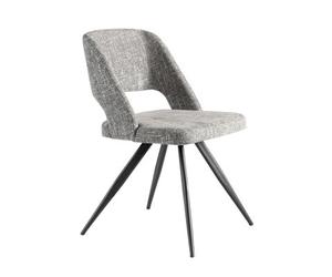 Angel Cerda Stylish Grey Fabric Swivel Chair For Modern Dining Rooms