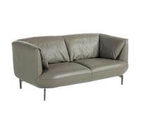 Angel Cerda Stylish Grey Leather 2 Seater Sofa For Modern Living Rooms