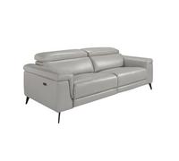 Angel Cerda Stylish Grey Leather 3-Seater Sofa For Ultimate Comfort