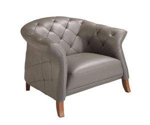 Angel Cerda Stylish Grey Leather Armchair For Modern Living Rooms