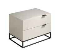 Angel Cerda Stylish Grey Wood Bedside Table With Black Steel Legs