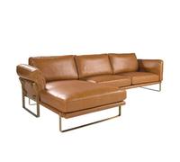 Angel Cerda Stylish Left Chaise Longue Sofa In Camel Leather