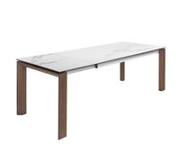 Angel Cerda Stylish Rectangular Porcelain Marble And Walnut Extending Dining Table