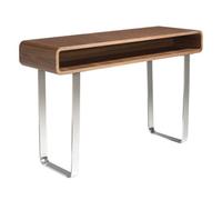 Angel Cerda Stylish Rectangular Walnut Console Table With Chrome Legs