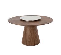 Angel Cerda Stylish Rotating Round Walnut Dining Table