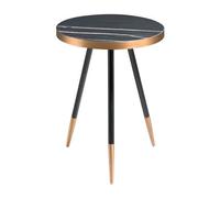 Angel Cerda Round Side Table Black Porcelain Marble Top, Black Angel Cerda Black