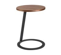 Angel Cerda Stylish Round Corner Table In Walnut And Black Steel