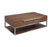 Angel Cerda Stylish Walnut And Chrome Rectangular Coffee Table