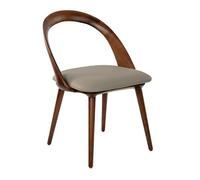 Angel Cerda Stylish Walnut And Mink Leatherette Dining Chair