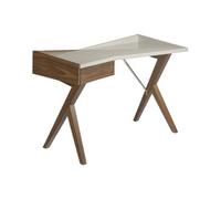 Angel Cerda Stylish Walnut Desk With Grey Mdf Top For Modern Offices