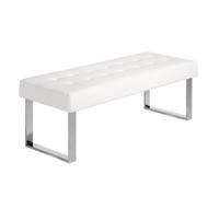 Angel Cerda White Leatherette Bench, 120x45x42 cm | Size: 120 x 45 x 42 cm Angel Cerda White 120 x 45 x 42 cm