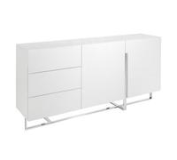 Angel Cerda Stylish White Wood And Chrome Sideboard For Modern Interiors