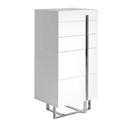 Angel Cerda White MDF Chiffonier with Chrome Legs, 5 Drawers Angel Cerda White