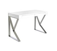 Angel Cerda Stylish White Wood And Chromed Steel Desk For Modern Interiors
