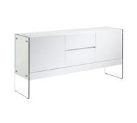 Angel Cerda White MDF Sideboard with Tempered Glass Legs Angel Cerda White