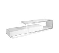Angel Cerda White MDF TV Stand with Chromed Stainless Steel Base Angel Cerda White