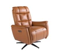 Angel Cerda Stylish Brown Leather Swivel Armchair For Ultimate Comfort