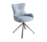 Angel Cerda Swivel Chair In Blue Fabric With Seat And Backrest Upholstered
